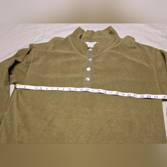 Soft Surroundings Luxe Fleece Pullover Quarter Button Sweater Womens XL‎ Fleece - Picture 3 of 6